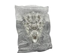 UNIQUE .999 FINE SILVER TWO TROY OUNCE GEOMETRICLY CUT FIGURAL DRAGON HEAD ART BAR