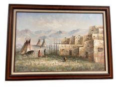 JOHNSON SOUTHWEST NATIVE AMERICAN ART ORIGINAL PAINTING ON CANVAS