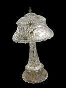 VINTAGE HOFBAUER GERMAN CUT CRYSTAL TABLE LAMP FEATURING BIRD MOTIF