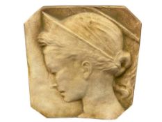 RENAISSANCE BAS RELIEF CERAMIC TILE ST CECILIA AFTER DESIDERO