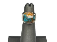 STERLING SILVER SPINY OYSTER TURQUOISE RING