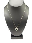 STERLING SILVER BLUE TOPAZ HEART PENDANT NECKLACE