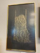 GILT CHRISTIAN RELIGIOUS ICON ART ON PAPER MADONNA AND CHILD