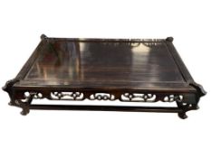 TRADITIONAL DESIGN ASIA CARVED WOOD TEA TRAY