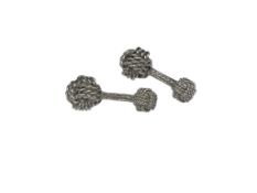 PAIR OF HALLMARKED GENTLEMEN'S STERLING SILVER TWISTED ROPE CUFF LINKS