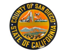OFFICIAL SEAL OF THE COUNTY OF SAN DIEGO ERROR METAL ENAMELED ROUND SIGN
