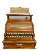 EXQUISITE 1894 NATIONAL CASH REGISTER CO. CLAM SHELL INLAY ALL WOOD CASH REGISTER NO. 39030