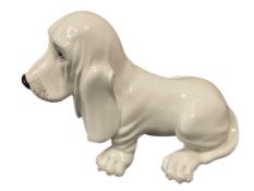 ITALIAN POTTERY BASSET HOUND CERAMIC DOG FIGURINE