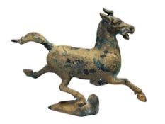 CAST IRON FLYING HORSE OF GANSU PATINATED HORSE FIGURE