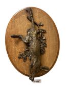 LATE 19TH CENTURY TO EARLY 20TH CENTURY HARE HUNTING TROPHY BRONZE ART