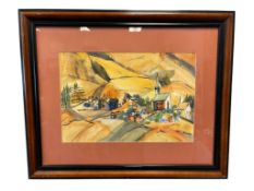 H. ROURKE VIRGINIA CITY, NEVADA ORIGINAL WATERCOLOR ON PAPER