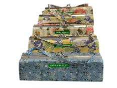 LAURA ASHLEY DESIGNER HARDSHELL FLORAL DESIGN FABRIC WRISTLETS