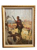 EVERETT STOUTENBURGH WARD ILLUSTRATOR -WILDLIFE MAGAZINE ORIGIANL OIL ON CANVAS MAGAZINE COVER