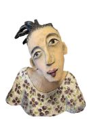 KATHY KING COLORADO SCULPTOR BUST POTTERY ART BUST SCULPTURE