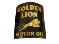 GILMORE OIL COMPANY GOLDEN LION MOTOR OIL TIN LITHO 1930'S OIL CAN CUTOUT