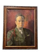 ERNST ZOBERBIER GERMAN BORN ARTIST ORIGINAL OIL ON CANVAS WWII OFFICER MILITARY PORTRAIT ON CANVAS