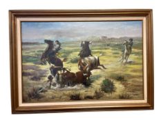 ORIGINAL OIL ON CANVAS PAINTING AFTER CHARLES RUSSEL'S 