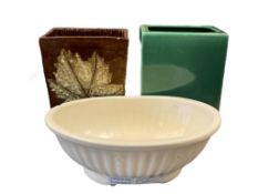 THREE PIECES OF VINTAGE POTTERY SAN CARLOS, ROYAL HAEGER, AND EILENE SIGNED POTTERY