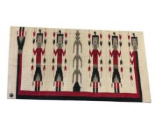 20TH CENTURY NAVAJO NATIVE AMERICAN YEI BEI CHEI DANCER WOOL RUG WEAVING