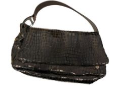 FRANCESCO BIASIA ITALIAN MADE BLACK ALLIGATOR GRAIN WOMANS FASHION PURSE