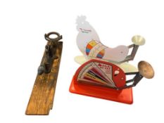 ANTIQUE AND VINTAGE EGG SCALES ONE MADE BY FALL HARVEST PRODUCTIONS AND OPEN ROAD BRANDS