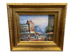 ORIGINAL ACRYLIC PAINTING ON CANVAS OF PARISIAN STREET SCENE FETURING VIBRANT TONES