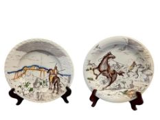 MID-CENTURY VERNON KILNS BITS OF SOUTHWEST OLD WEST THEMED COLLECTOR PLATES