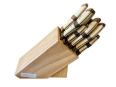 DEMASCUS FINISH VINTAGE STYLED 10 PIECE KITCHEN KNIFE SET