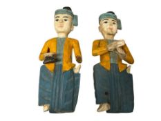 SOUTHEAST ASIAN HAND CARVED WOODEN MUSICAL FIGURES