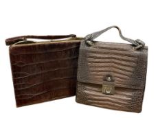VINTAGE ALLIGATOR LADIES' HANDBAGS INCLUDING ONE BY RIEKE