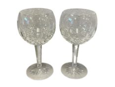 WATERFORD CRYSTAL LISMORE BALLOON WINE GLASSES 11.5 OZ SET OF TWO