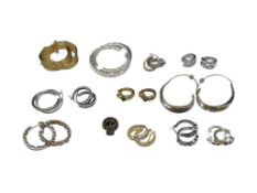 13 PAIRS OF STERLING SILVER FASHION EARRINGS