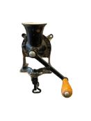 ENGLISH MADE SPONG & CO LTD COUNTER MOUNT CAST IRON COFFEE MILL NO. 1