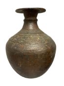 18TH CENTURY MIDDLE EAST HAND HAMMERED COPPER WATER POT / VESSEL INTRICATE DESIGN
