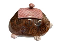 ROBERT AND JEAN CLOUTIER GLAZZED TERRACOTA FRENCH POTTERY TURTLE COVERED CONTAINER