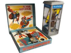 1993 SUPERMAN FOSSIL LIMITED EDITION WRISTWATCH AND 1993 PHONE BOOTH WRISTWATCH