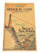 1935 MINERAL CAFE MENU RENO, NV SEA FOOD RESTAURANT MENU AND RECEIPT DATING 1937