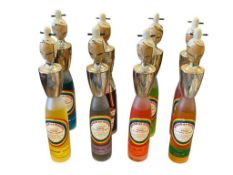 VINTAGE COLLECTIBLE JAPANESE LIQUOR HOUSE OF KOSHU FLAVORED SAKE GEISHA BOTTLES