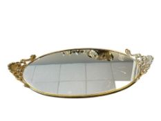 OBLONG HOLLYWOOD REGENCY STYLE MIRRORED DRESSER TRAY