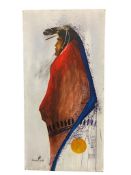 RAYMOND JUDGE NAVAJO NATIONS ORIGINAL OIL ON CANVAS PAINTING OF NATIVE AMERICAN MAN