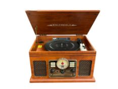 2017 VICTROLO MODERN WOOD FINISH RECORD PLAYER AND CD PLAYER
