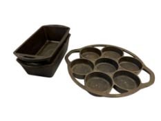 LODGE CAST IRON COOKWARE 782 BISCUIT PAN AND LODGE LOAF PANS