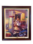 DAVID UHL AMERICAN MOTORCYLE ARTIST LIMITED EDITION GICLEE ON CANVAS TITLED THE REAL THING