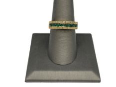 EFFY 14K YELLOW GOLD EMERALD AND DIAMOND RING