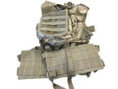 GREEN DIGITAL CAMO POLYESTER POUCH AND GREEN POLYESTER TACTICAL VEST