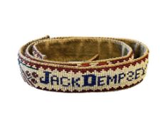 JACK DEMPSEY ENGRAVED BUCKLE WITH VINTAGE HAND BEADED NATIVE AMERICAN BELT