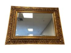 VINTAGE GILT WOOD BEVELED GLASS RECTANGULAR MIRROR