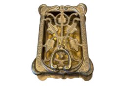 ANTIQUE VICTORIAN PERIOD BRASS SPEAKEASY PEEPHOLE ORNAMENTAL DOOR KNOCKER