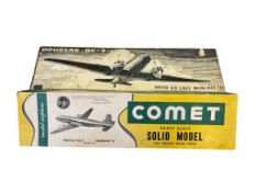 TWO VINTAGE UNITED AIRLINES DC-3 AND DC-6 BALSA MODEL AIRCRAFT KITS BY COMET AND MAIRCRAFT INC