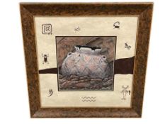 ANASAZI POTTERY SANDPAINTING BY NAVAJO ARTIST BLISON KEE